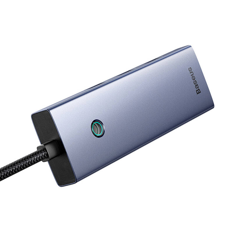 Hub Baseus UltraJoy Series Lite 4-Port 50cm (USB į USB3.0*4+Type-C5V) (pilka)