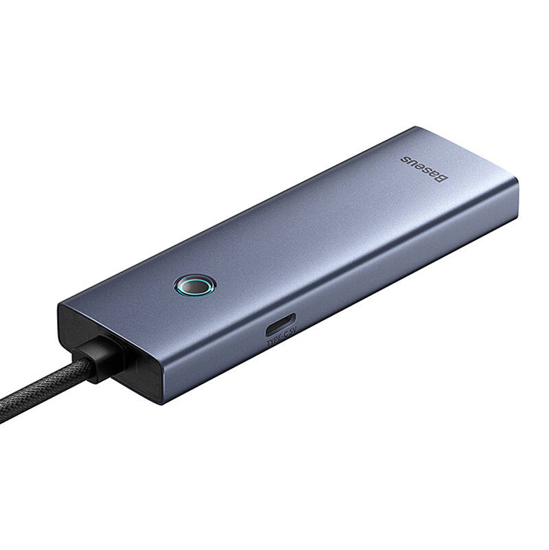 Hub Baseus UltraJoy Series Lite 4 prievadų (USB į USB 3.0*4+Type-C 5V) (pilka)