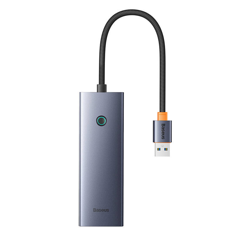 Hub Baseus UltraJoy Series Lite 4 prievadų (USB į USB 3.0*4+Type-C 5V) (pilka)