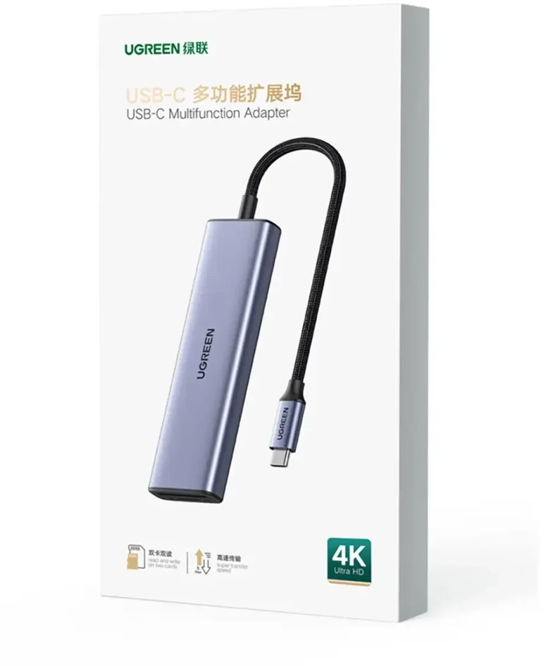 Ugreen CM511 6 viename USB-C į HDMI šakotuvas | 3x USB 3.0 | SD | Micro SD | pilkas