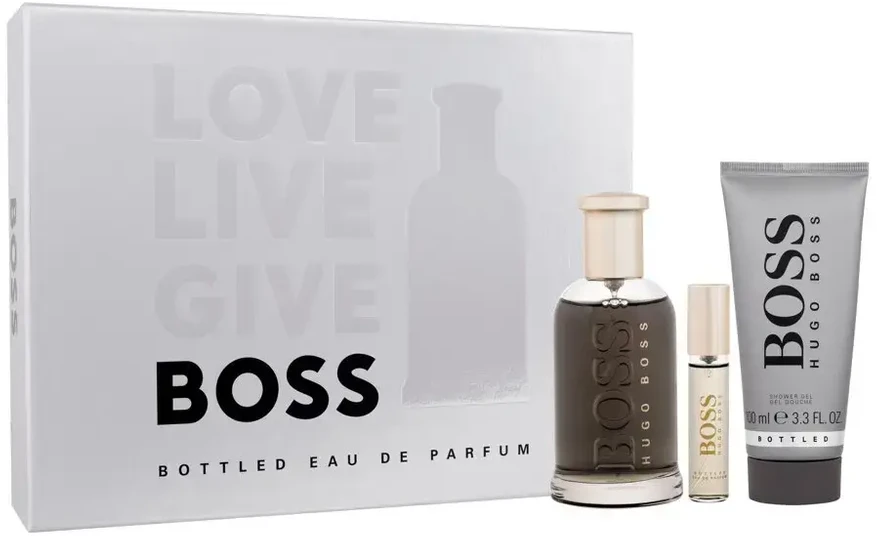 Hugo Boss BOSS Bottled rinkinys vyrams (EDP, 100 ml + EDP, 10 ml + dušo želė, 100 ml)
