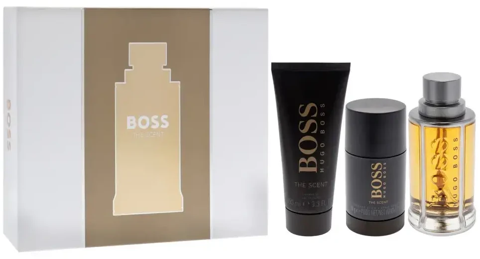 HUGO BOSS Boss The Scent rinkinys vyrams (EDT, 100 ml + dušo želė, 100 ml + dezodorantas, 75 ml)