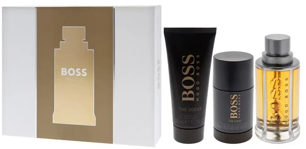 HUGO BOSS Boss The Scent rinkinys vyrams (EDT, 100 ml + dušo želė, 100 ml + dezodorantas, 75 ml)