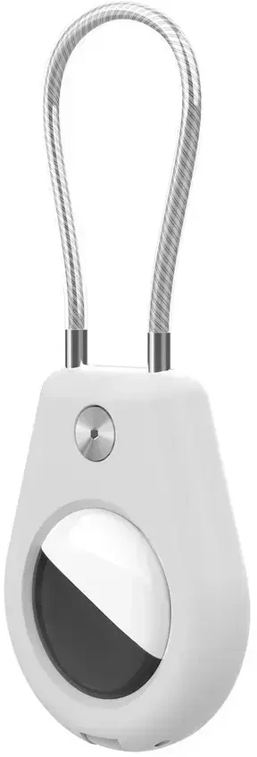 Hurtel AirTag dėklas su plieniniu troseliu – juodos spalvos + baltos spalvos (2 vnt.)