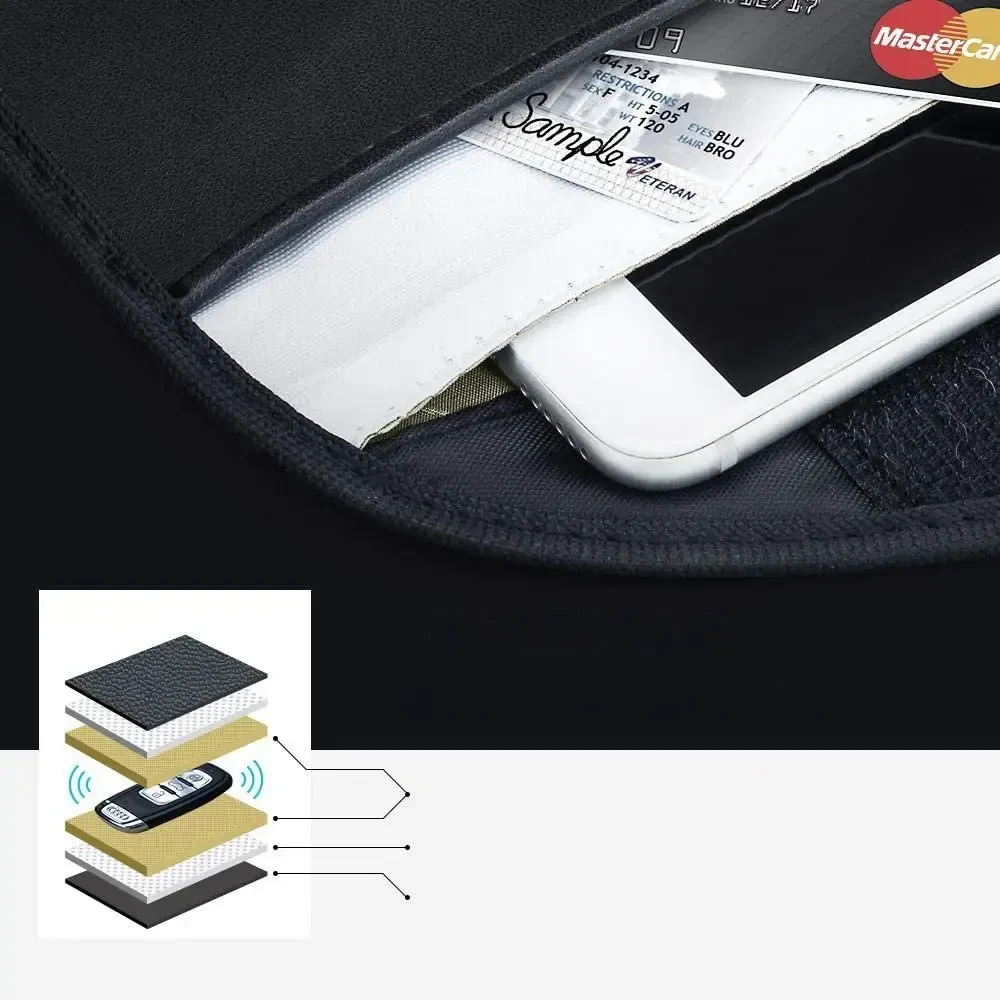 Hurtel Anti-theft dėklas skirtas Car Keys Phone Radio Blocking Faraday Box Faraday Cage 20cm x 11cm juodos spalvos