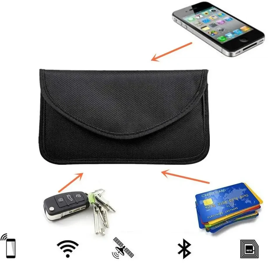 Hurtel Anti-theft dėklas skirtas Car Keys Phone Radio Blocking Faraday Box Faraday Cage 20cm x 11cm juodos spalvos
