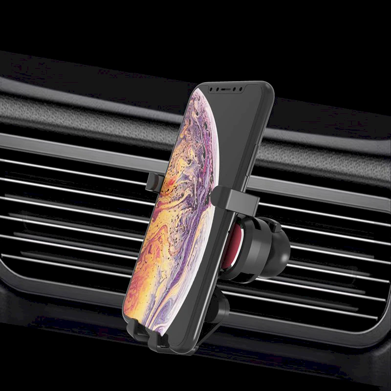 Hurtel Gravity automobilinis telefono laikiklis for air vent with air freshener sidabrinis (YC06)