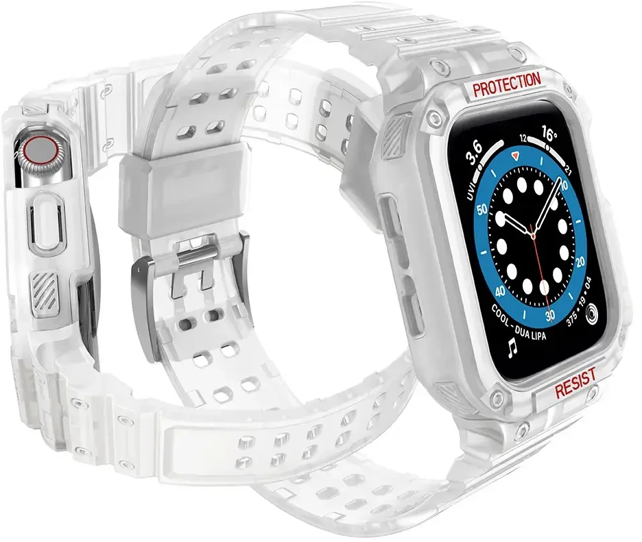 Išmaniojo laikrodžio Apple SE/7 silikoninis Hurtel dirželis, Baltos spalvos, 42/44/45 mm