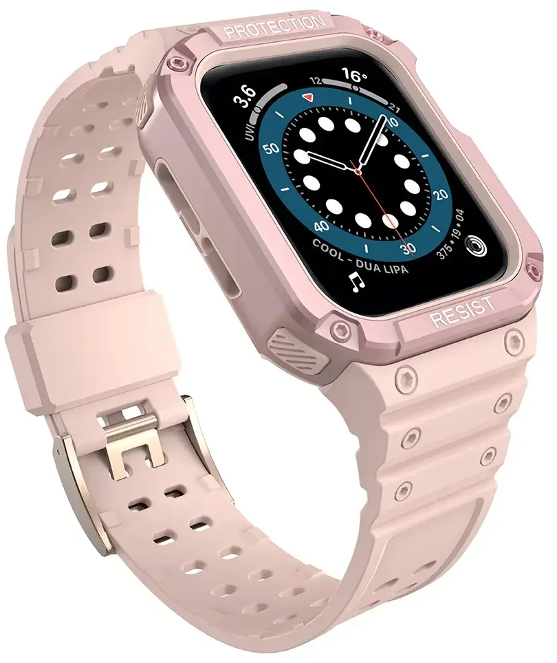 Išmaniojo laikrodžio Apple SE/7 silikoninis Hurtel dirželis, Rožinės spalvos, 42/44/45 mm