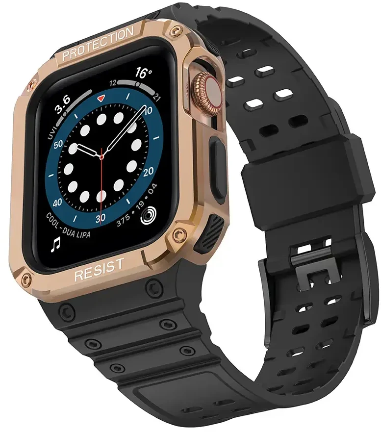 Išmaniojo laikrodžio Apple SE/7 silikoninis Hurtel dirželis, Juodos spalvos, 42/44/45 mm