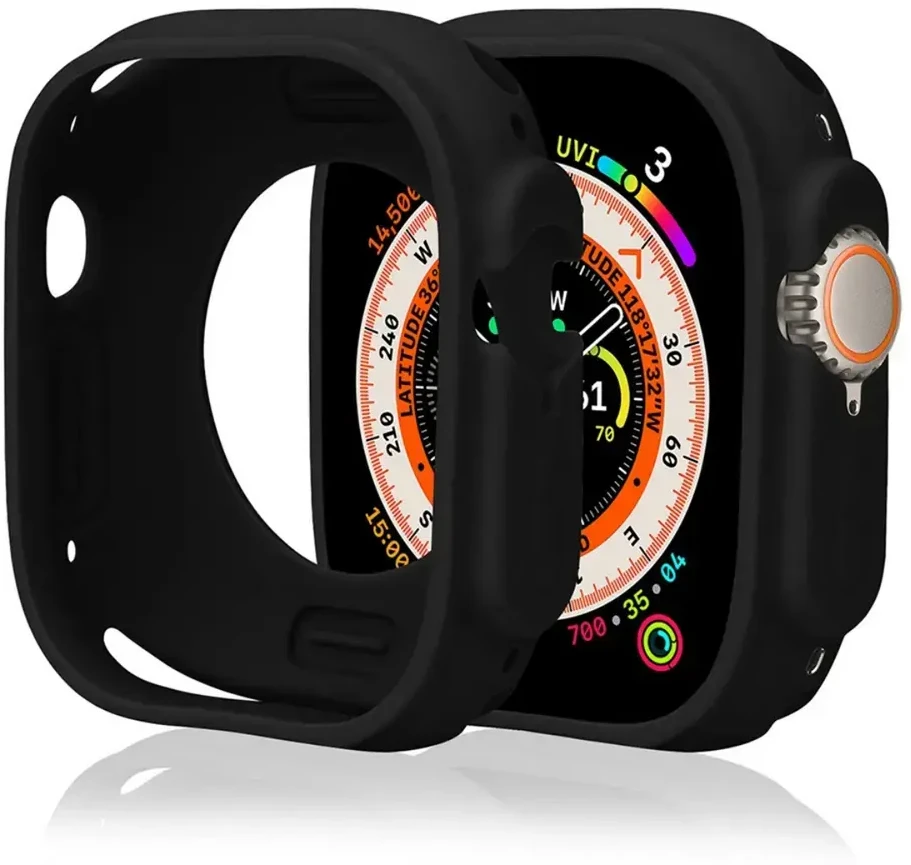 Hurtel Silikoninis laikrodžio dėklas, skirtas Watch 44 mm (Series 4/5/6/SE) – juodos spalvos