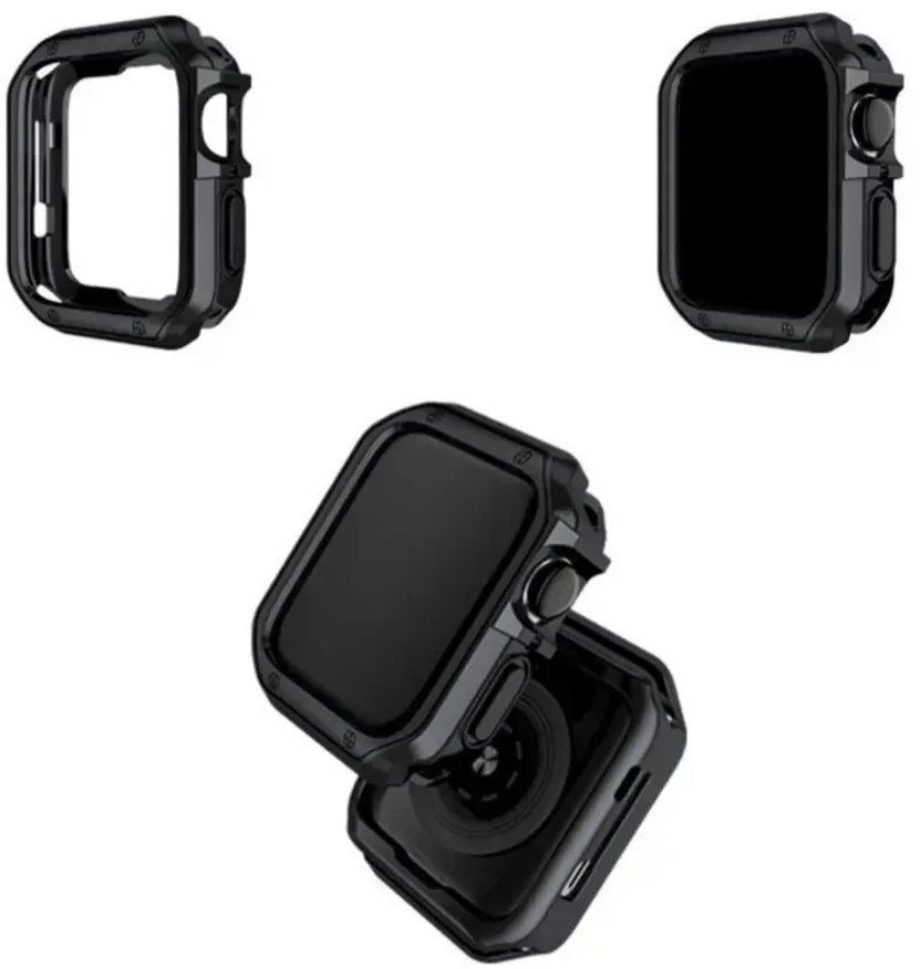 Hurtel Soft Strong Watch dėklas skirtas Apple Watch 41 mm (Series 7/8/9) – juodos spalvos