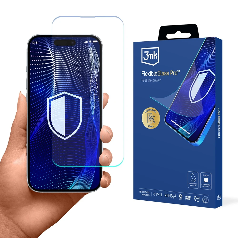 3Mk apsauginis hibridinis stiklas 3mk FlexibleGlass Pro v2.0, skirtas iPhone 17