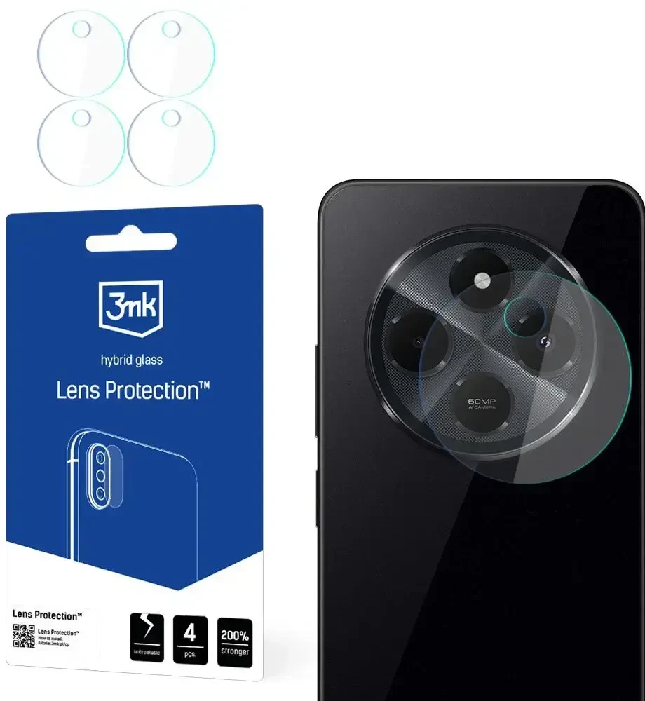 3MK objektyvo apsauga „Redmi 14C“ / „POCO C75“ kameros objektyvui (4 vnt.)