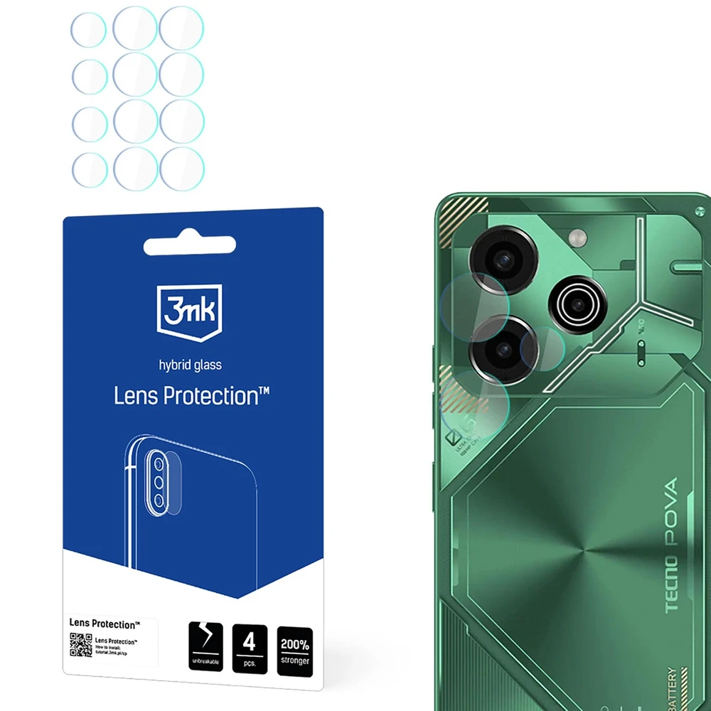 3MK objektyvo apsauga Tecno POVA 6 Pro kameros objektyvo apsauga 4 vnt.