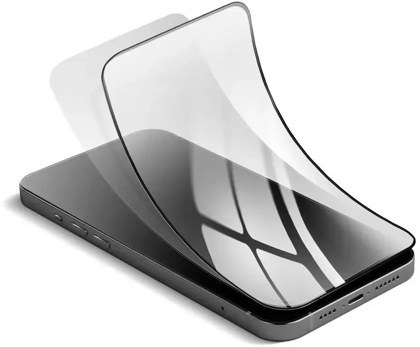 Hybrid glass to iPhone 16 PRO / 17 / 18 Forcell Flexible 5D juodas