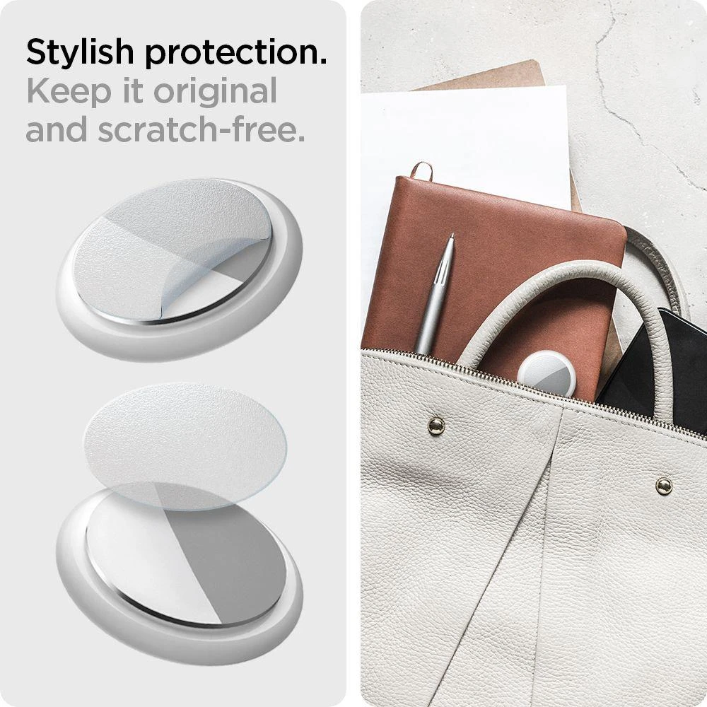 „Spigen AirSkin Shield HD“ 4 vnt. pakuotė, skaidri – „Apple AirTag“