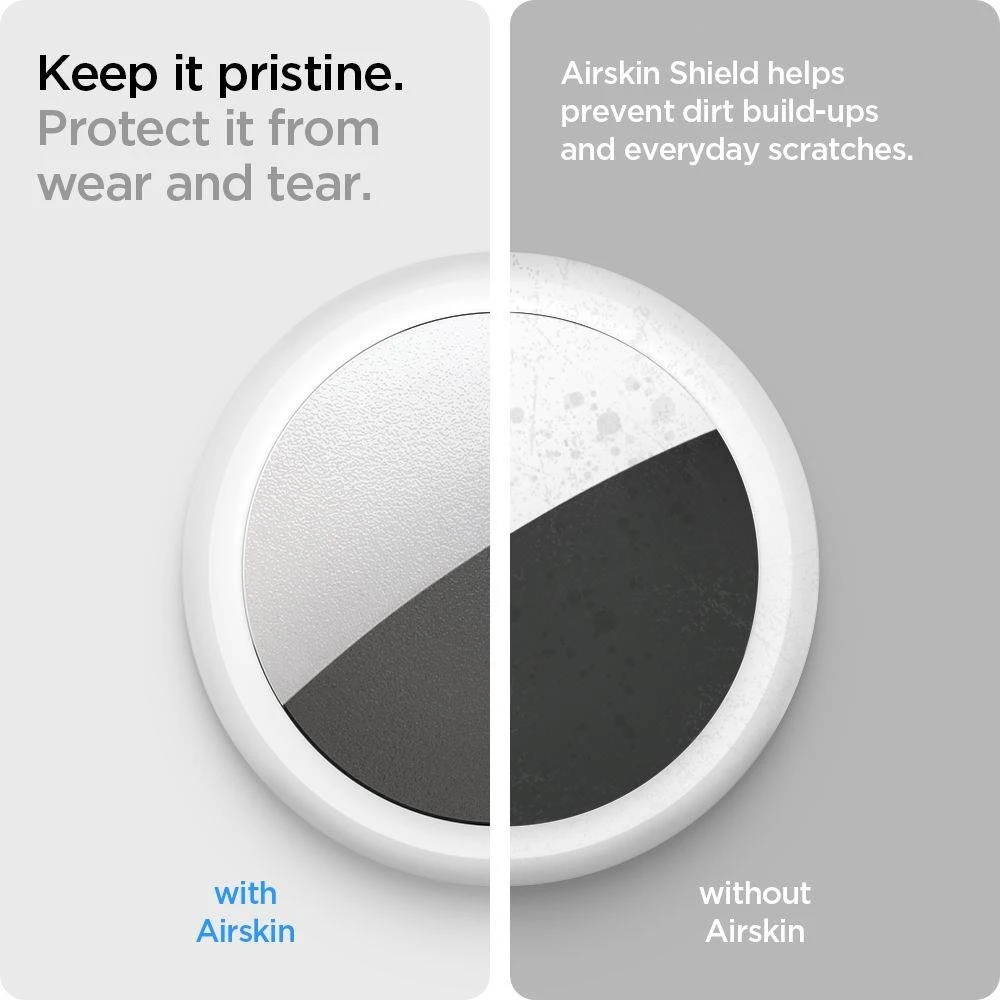 „Spigen AirSkin Shield HD“ 4 vnt. pakuotė, skaidri – „Apple AirTag“