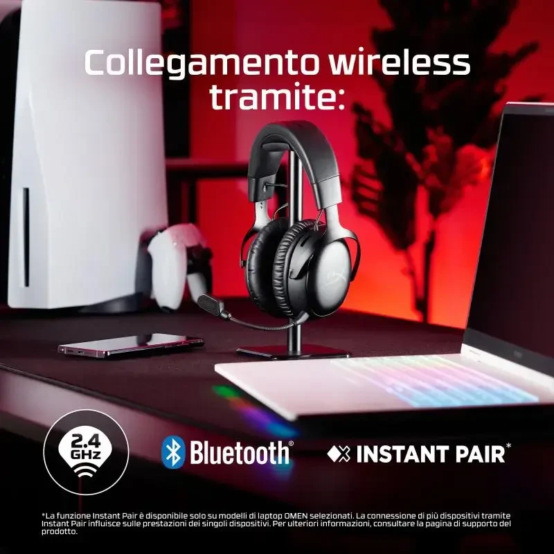 Hewlett Packard (HP) HP HyperX Cloud III S Belaidės Ausinės Juodas-Raudona