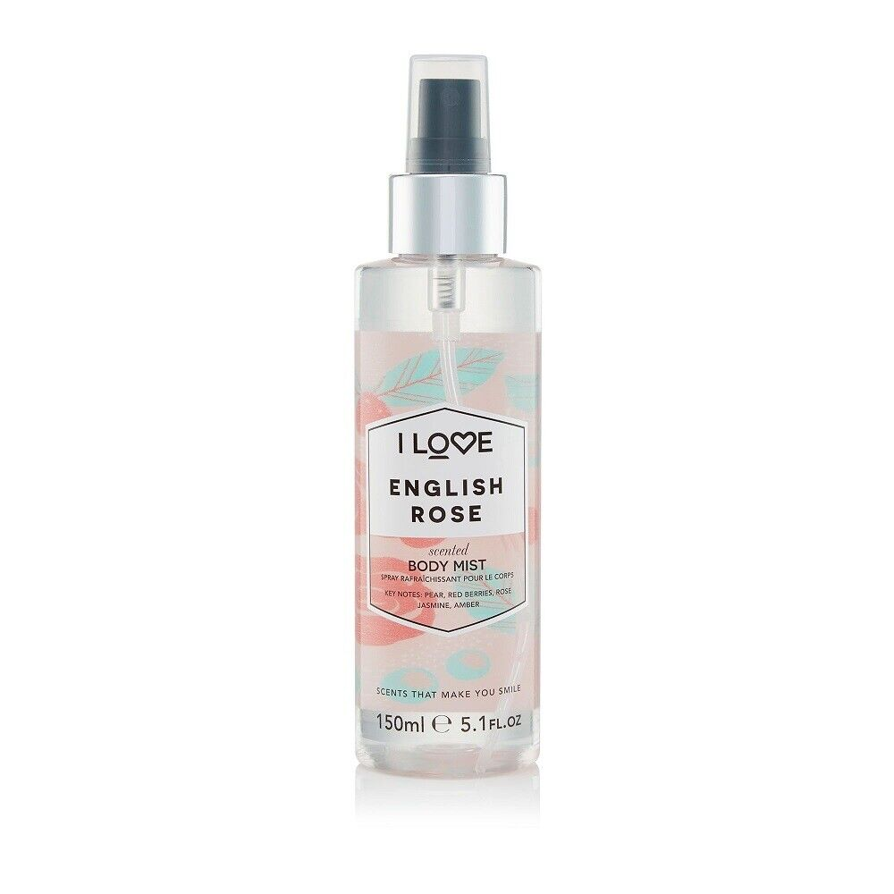 Gaivinantis kūno purškiklis „I Love“, angliškos rožės kvapu, 165 ml