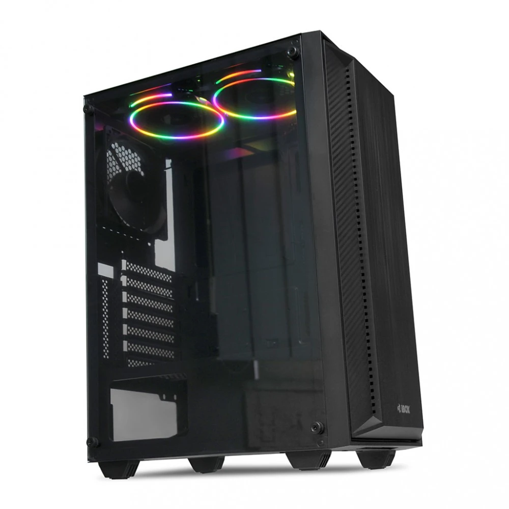 Kompiuterio Korpusas - iBox CETUS 906 ATX Midi Tower 29cm GPU 16cm CPU Aušintuvas Juodas