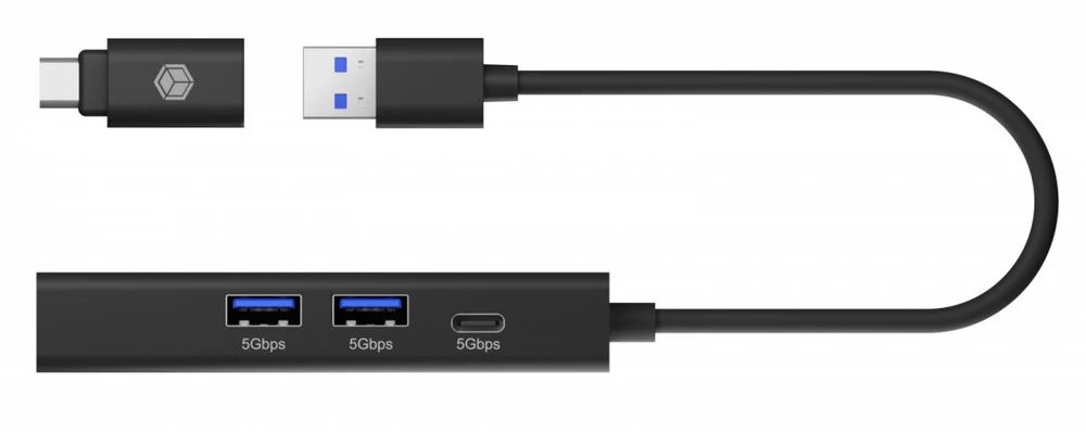 HUB USB Icy Box Hub IB-HUB1439-LAN 4w1 HUB, 1x USB-C, 2xUSB-A, 1x LAN