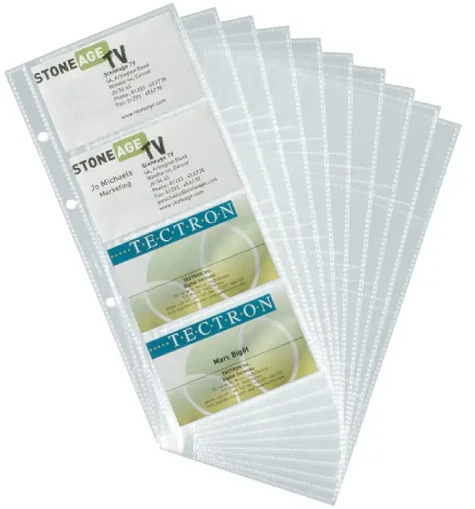 Durable Patvarūs papildymai Visifix 2385 ir 2387 vizitinių kortelių laikikliams 10vnt. scaidrus (2387-19)