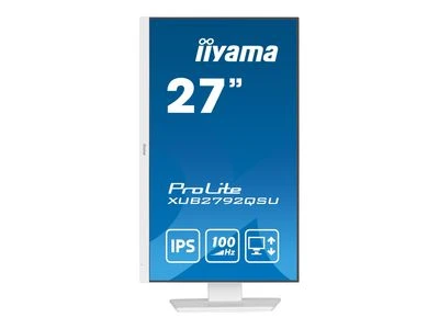 „IIYAMA XUB2792QSU-W6“ 27 colių ETE IPS monitorius, 2560x1440, 100 Hz, 250 cd/m2, 0,4 ms, garsiakalbiai, HDMI, DP, USB 4x3.2, „Baltas FreeSync“, 15 cm aukščio reguliavimas.