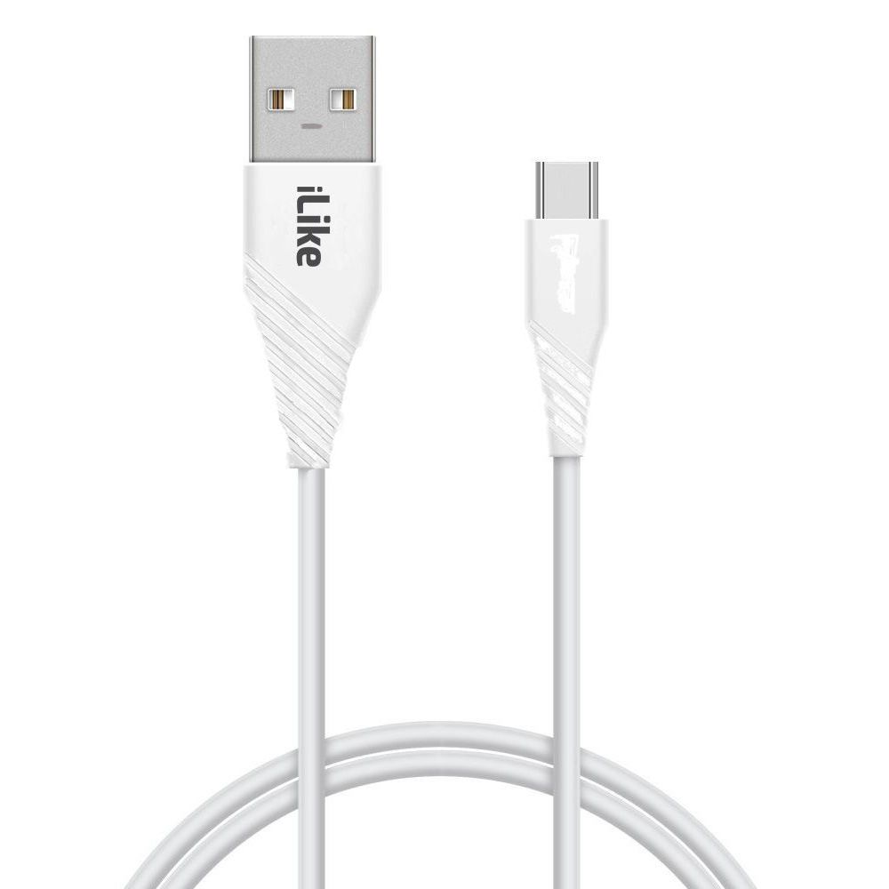 iLike ICT01 Izturīgs TPE USB uz USB-C (Type-C) Universāls Ātrs 3.1A Uzlādes kabelis 1m Balts