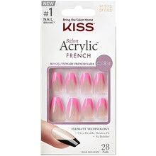 KISS Lipni nagai Salonas Akrilas French Spalva - Kvadratu 28 vnt