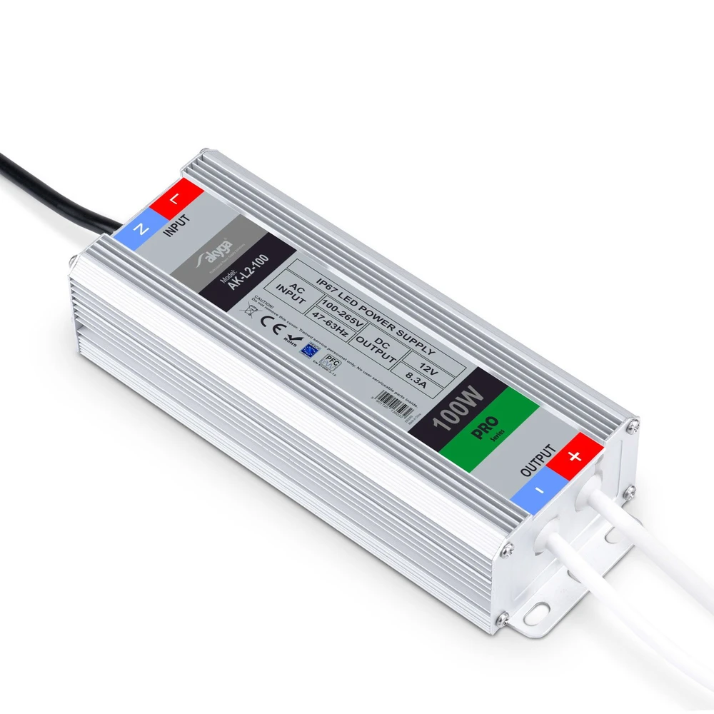 Maitinimo šaltinis Akyga 12V 8.3A 100W IP67
