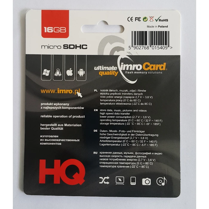 IMRO atminties kortelė Micro SD 16GB