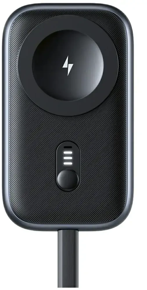 Indukcinis įkroviklis „Apple Watch Usams CD245 2-in-1“ su 1200 mAh išorine baterija + USB-C laidu, titano spalvos