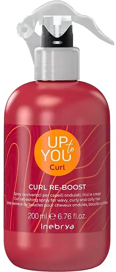Inebrya Up To You Curl Re-Boost Purškiklis atgaivinantis purškiklis garbanotiems / banguotiems plaukams, 200 ml