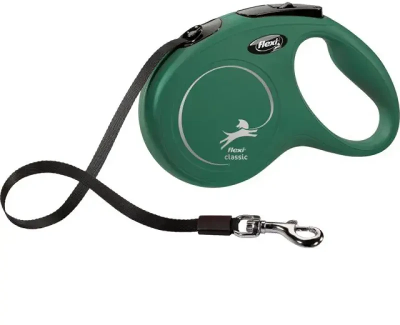 Trixie FLEXI pavadėlis šuniui Classic L Tape juostinis 5m, alyvuogių žalia