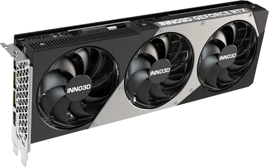 Vaizdo plokštė INNO3D NVIDIA GEFORCE RTX 5080 X3 16GB GDDR7 256bit, 2617 MHz / 30Gbps, 3x DP, 1x HDMI, 3 ventiliatoriai, 2 lizdai