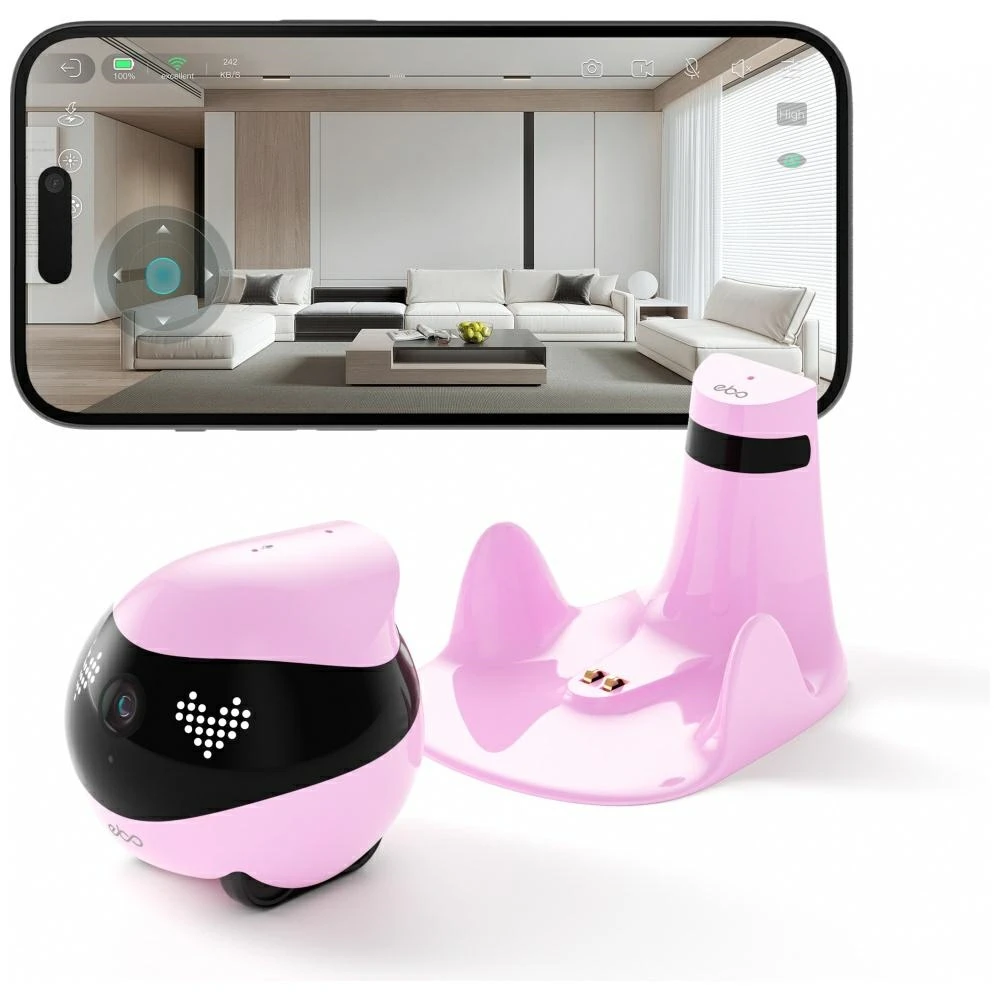 Enabot - EBO AIR 2 - namų, mobilus stebėjimo robotas (rožinė)