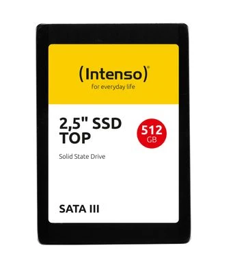 SSD Intenso Top 512GB SATA3, 520/300MBs, Atsparus smūgiams, Mažos galios