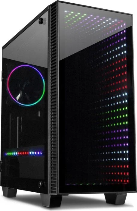 Važiuoklė INTER-TECH X-608 INFINITY MICRO, microATX, RGB, priekinis ir šoninis grūdintas stiklas, be maitinimo šaltinio
