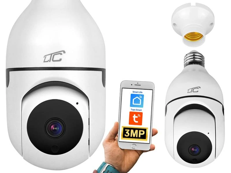 Internetinė rotacinė kamera IP lizdas E27 PTZ 3Mpix 230V SMART LTC VISION