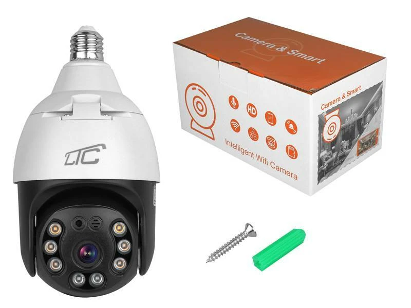 Internetinė rotacinė kamera IP lizdas E27 IP65 PTZ 5Mpix 230V SMART LTC VISION