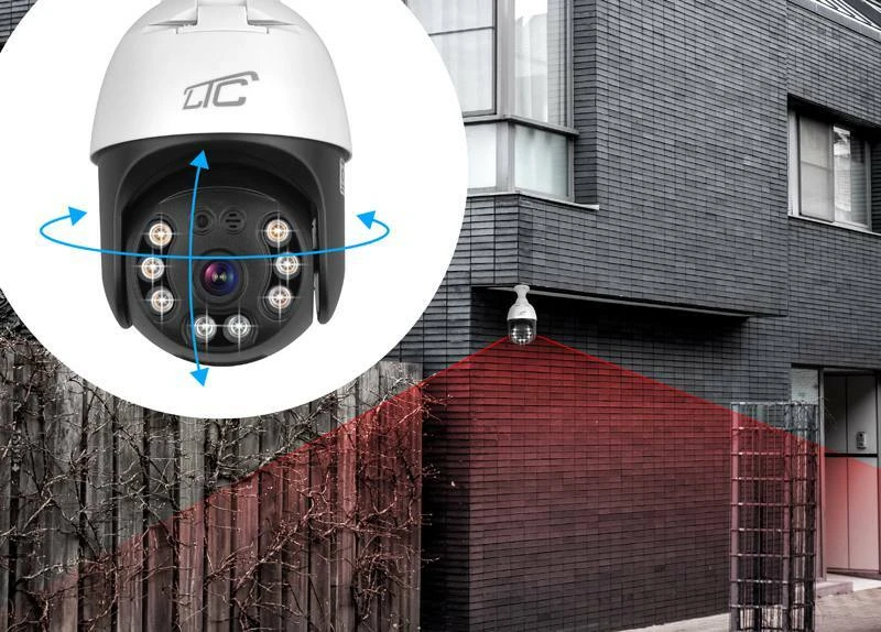Internetinė rotacinė kamera IP lizdas E27 IP65 PTZ 5Mpix 230V SMART LTC VISION
