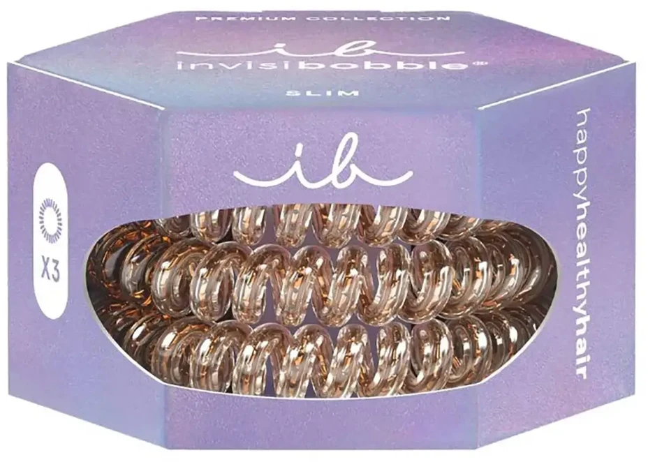 Invisibobble plaukų gumytės Slim Premium Bronze me Pretty 3 vnt.