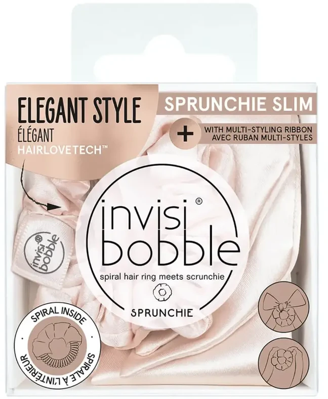 Gumytė plaukams Invisibobble Sprunchie Slim Ballerina Ribbon, 1 vnt.