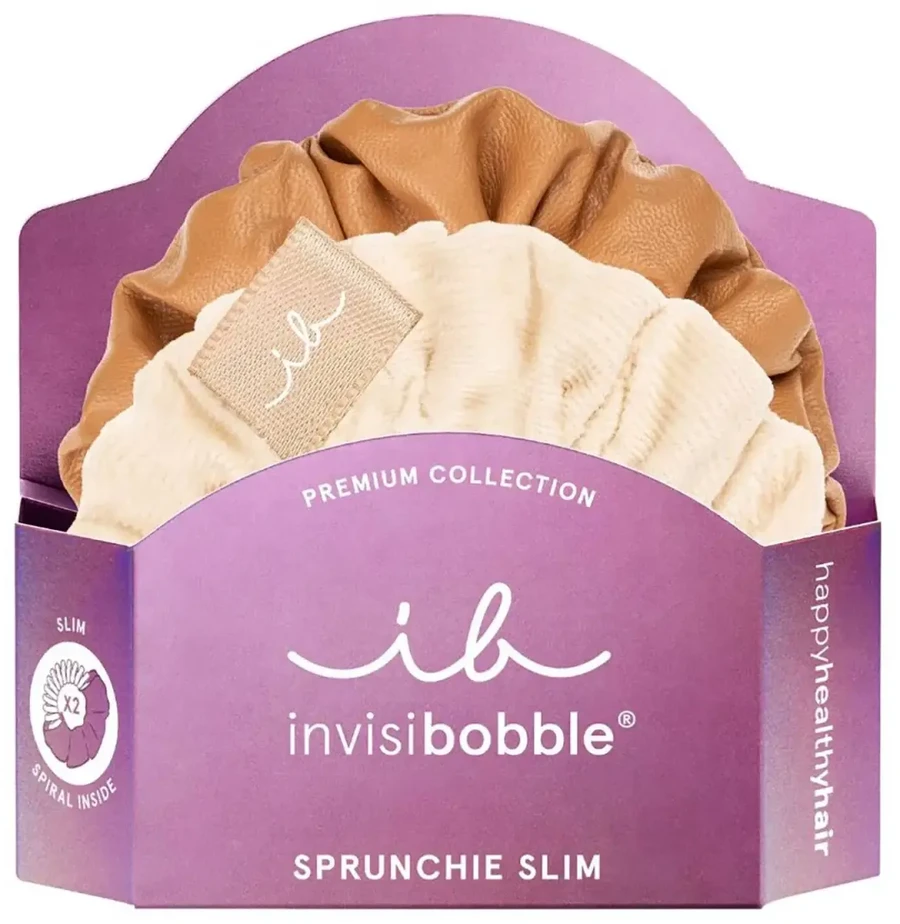 Invisibobble plaukų gumytės „Sprunchie Slim Premium Creme de Caramel“ (2 vnt.)