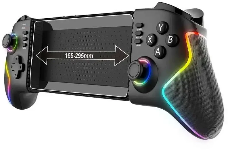 „iPega 9122“ belaidis tempimo RGB žaidimų pultas, skirtas „Android“ / „iOS“ / „PS3“ / „PS4“ / „PC“, juodas