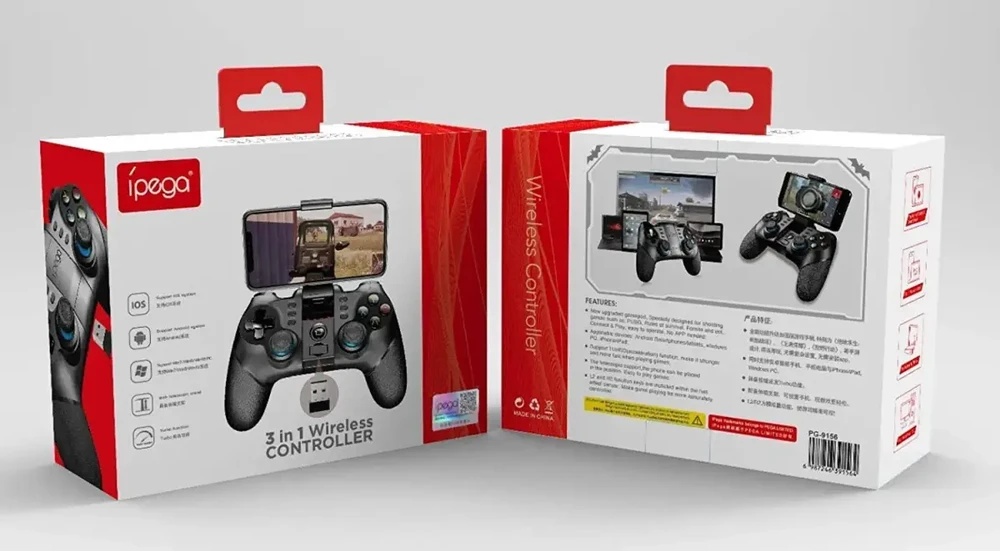 iPega 9156 2.4GHz Bluetooth Gamepad Fortnite Android iOS PS3 PC Android TV N-Switch (Damaged Package) (Pažeista pakuotė)