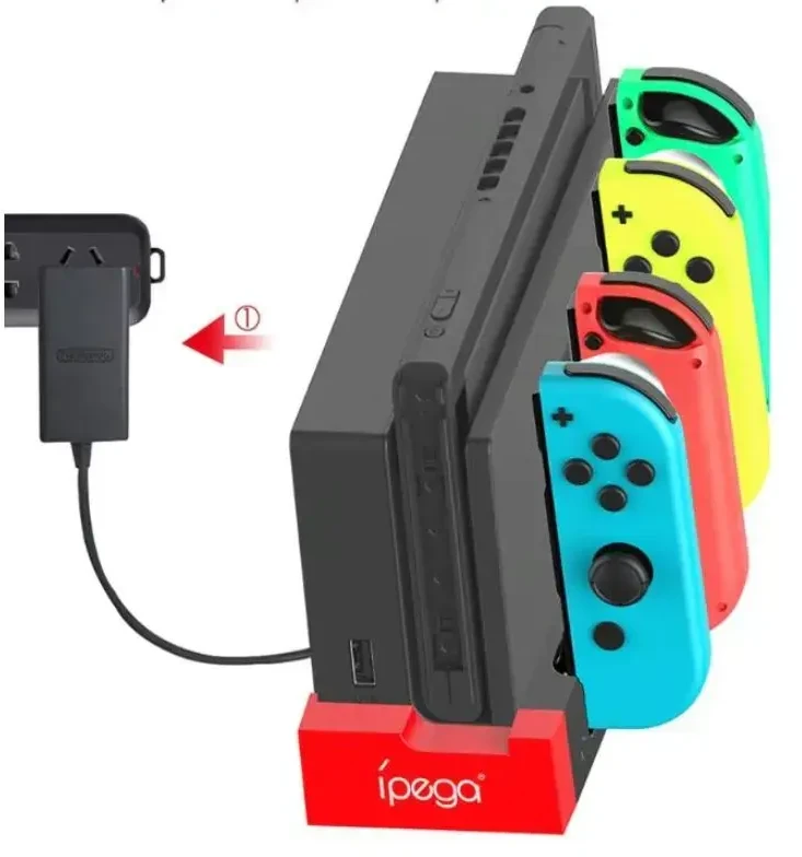 iPega 9186 Charger Dock pro N-Switch a Joy-con Juodas/Raudona