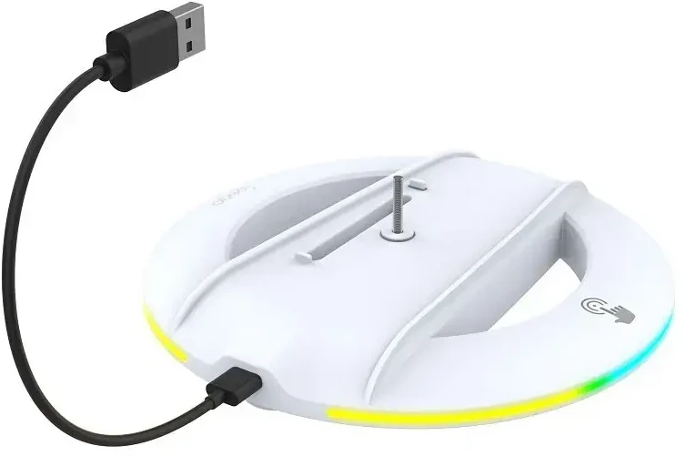 - „iPega P5S025S“ vertikalus stovas su RGB šviesa, skirtas „PS5 Slim Baltas“