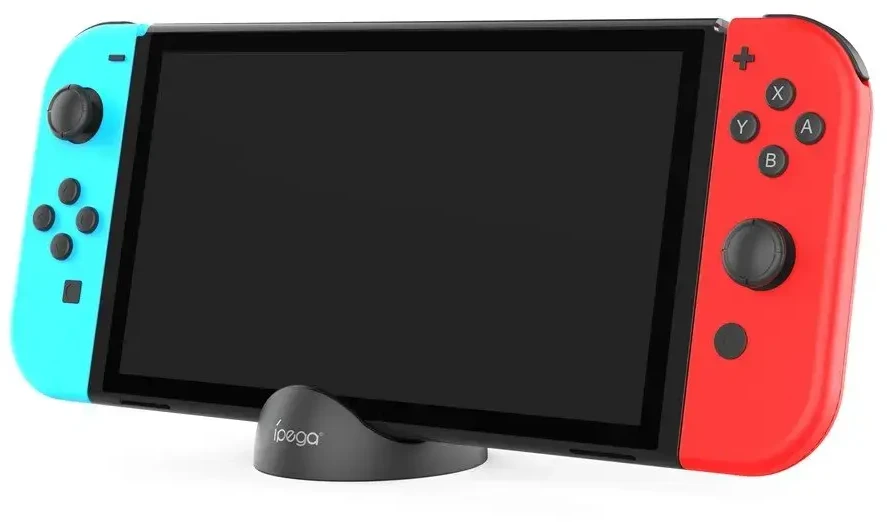 „iPega SW2041“ mini įkroviklio stotelė, skirta „Switch Lite“ / „Nintendo Switch“ / „Nintendo Switch 2“, juoda / raudona